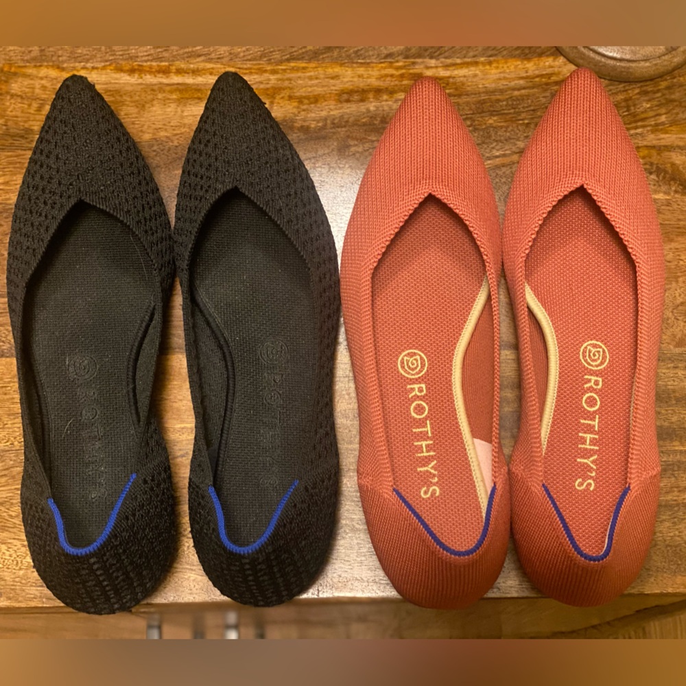 The Point Rothy, 2 pairs! Black and Pink.